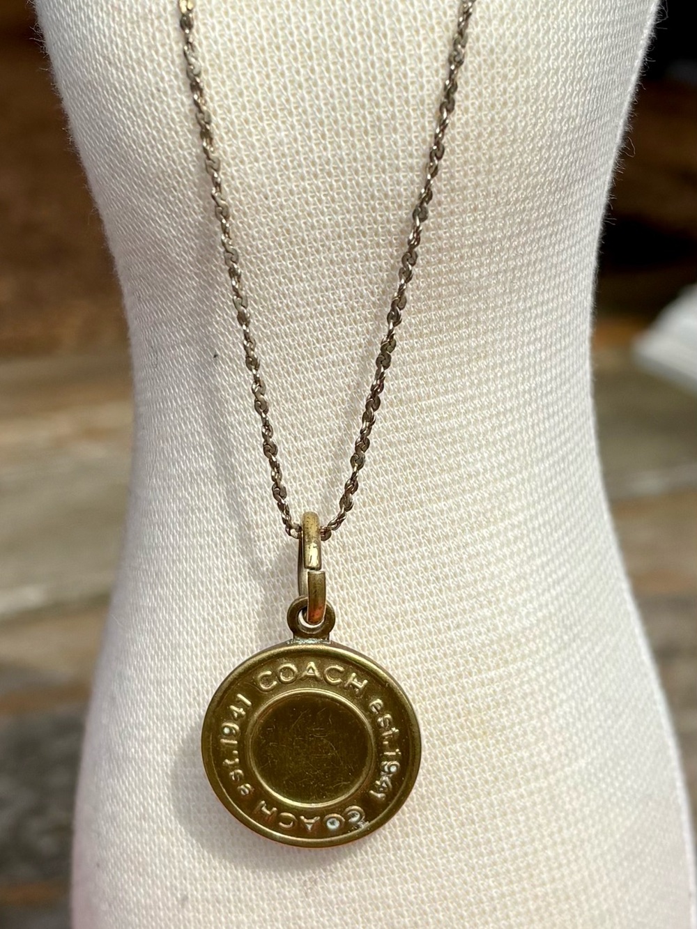 Vintage Y2K Coach "est. 1941" Round Logo Medallion. Gold-Tone/Brass Finish.